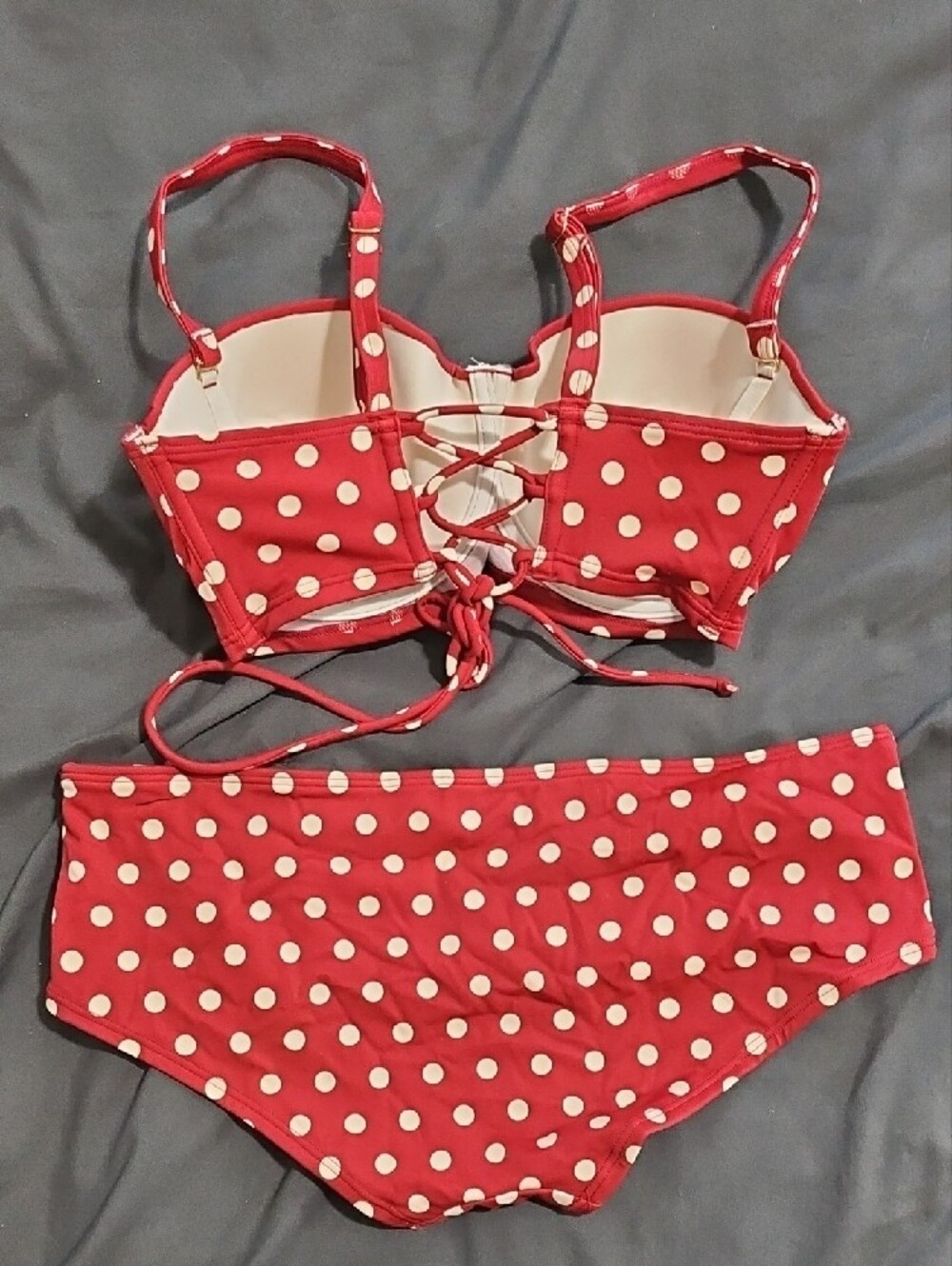 Adore Me Red Polka Dot Bikini Set - Picture 2 of 2